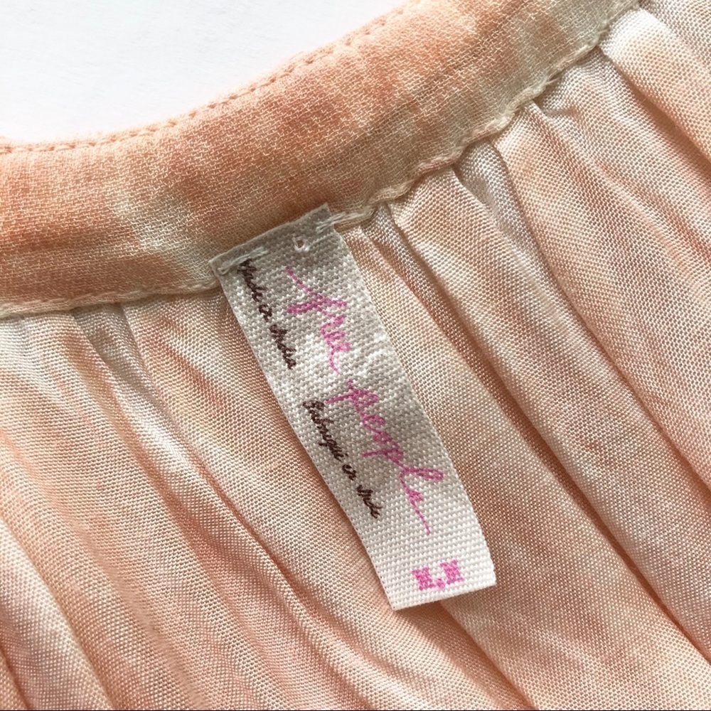 Free People peach orange ruffle sleeveless dress M - Picture 2 of 14